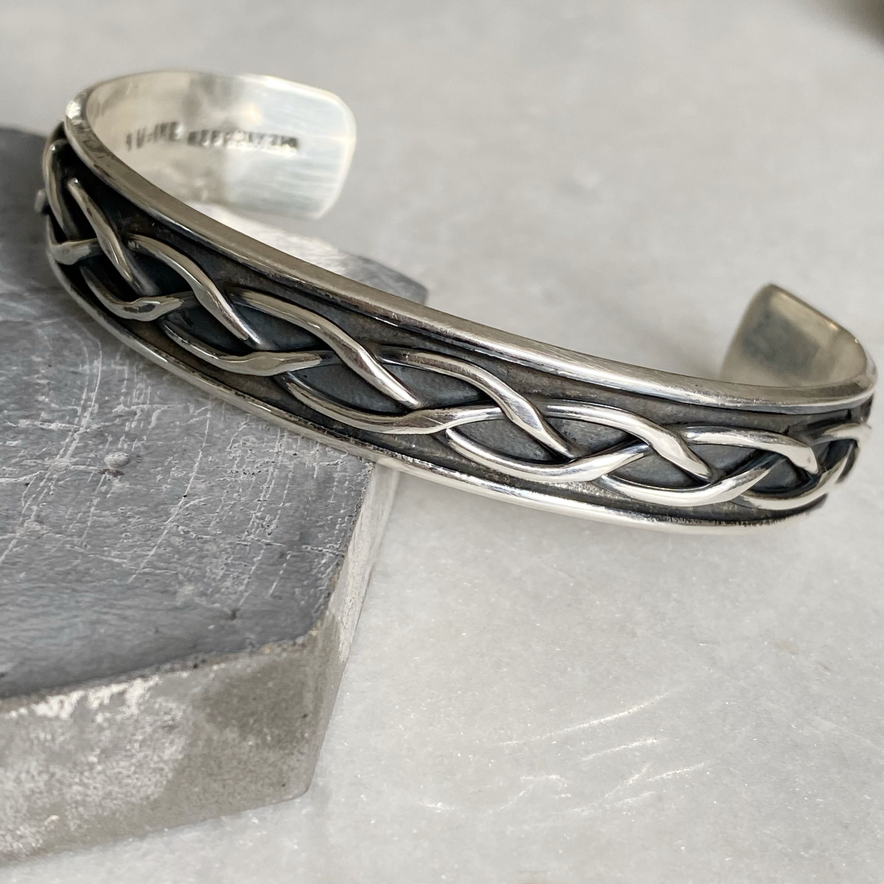 Mens silver sales cuff bracelet