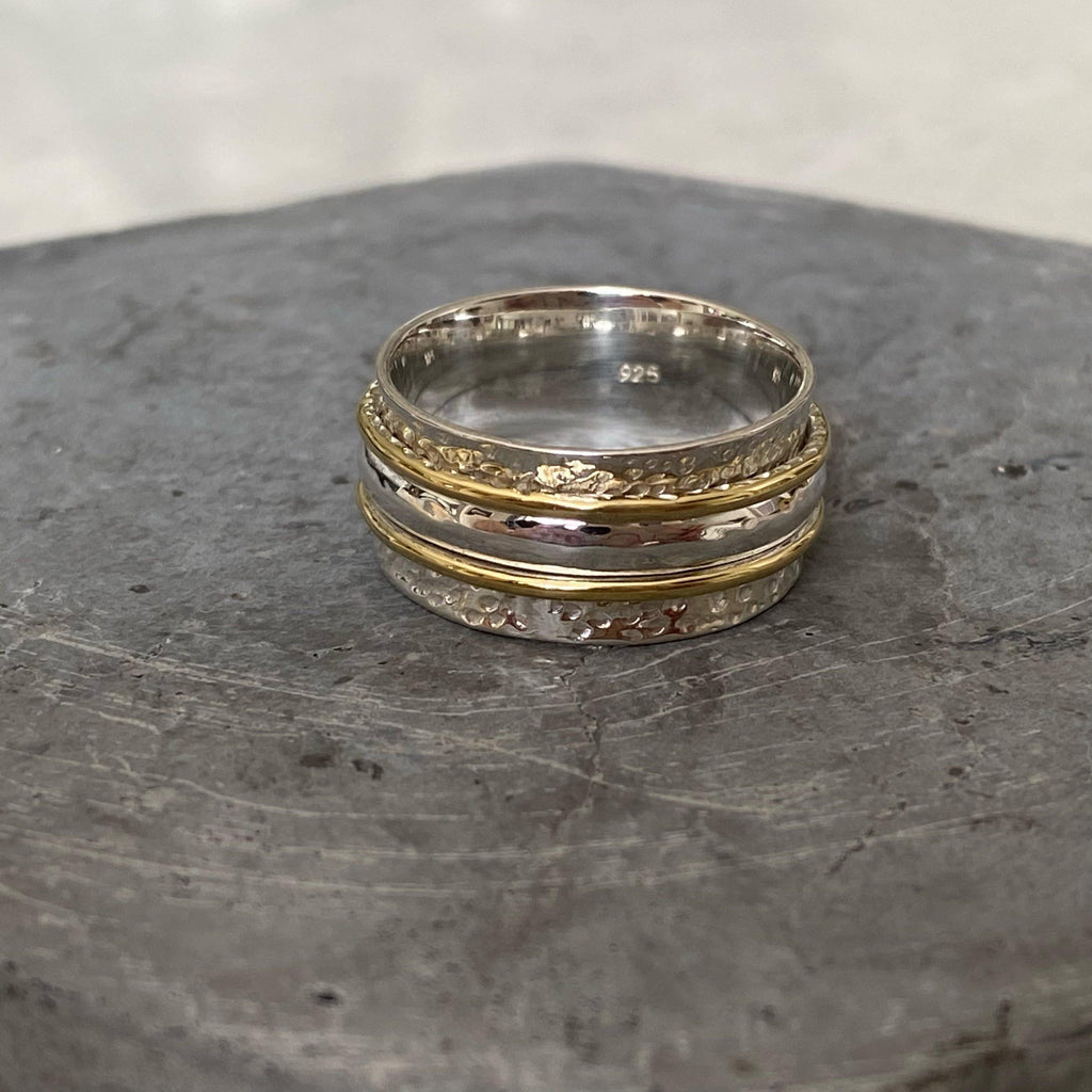 Lexi Hammered Silver Spinner Ring | Spinner Rings UK