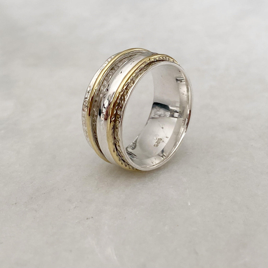 Lexi Hammered Silver Spinner Ring | Spinner Rings UK