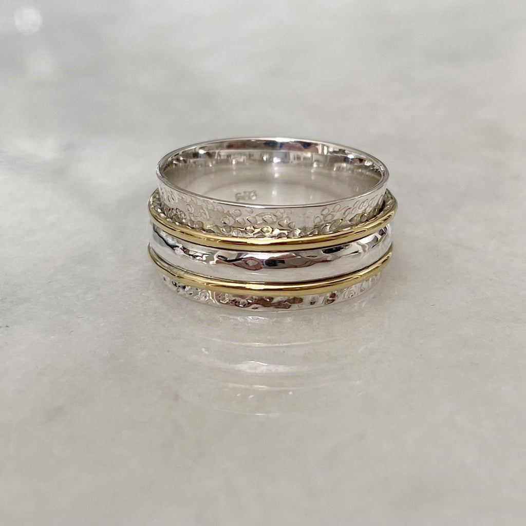 Lexi Hammered Silver Spinner Ring | Spinner Rings UK
