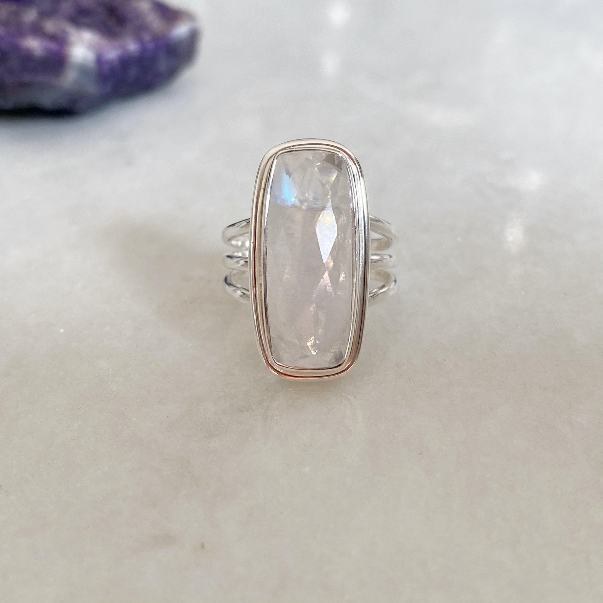 Wholesale Lot 5pc Rainbow Moonstone Rings – 925 Sterling Silver Plated – Lab-Created, Handmade