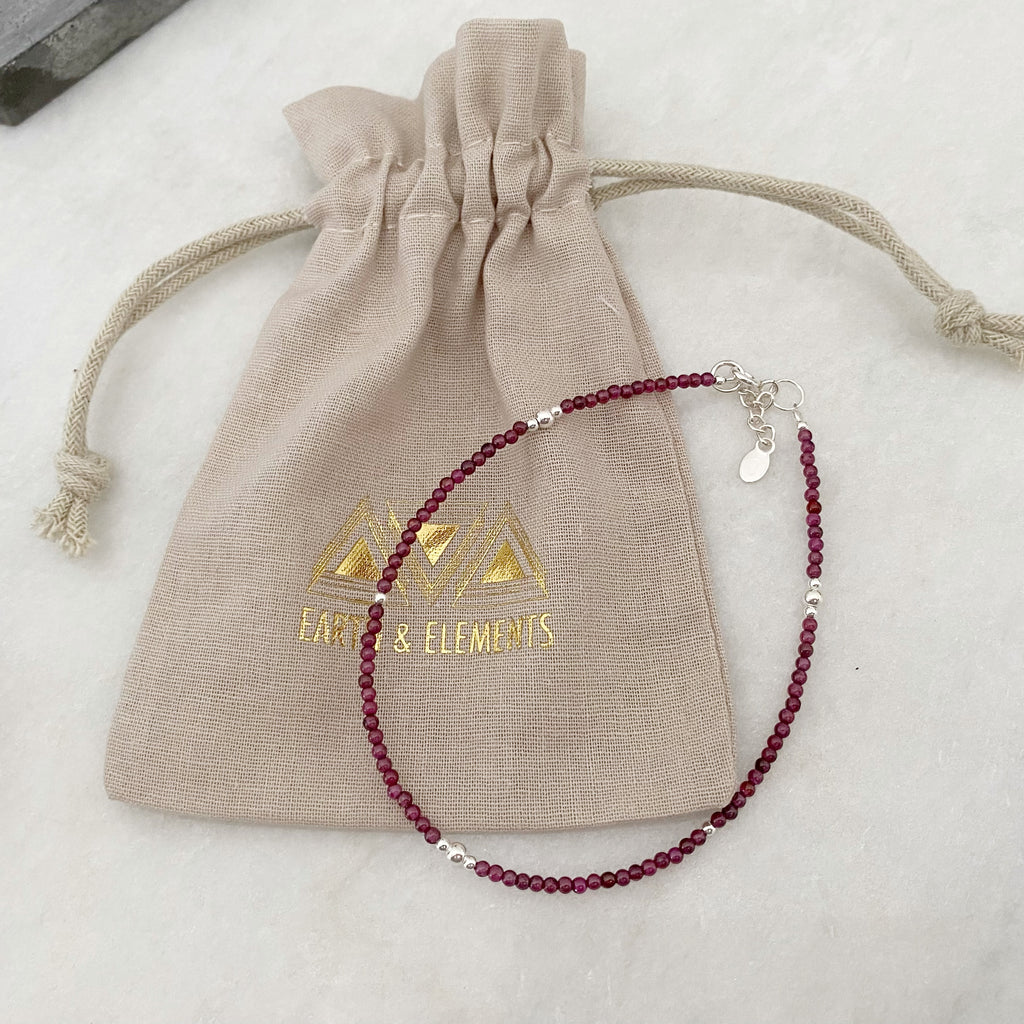 Garnet Gemstone Anklet | Gemstone Ankle Jewellery