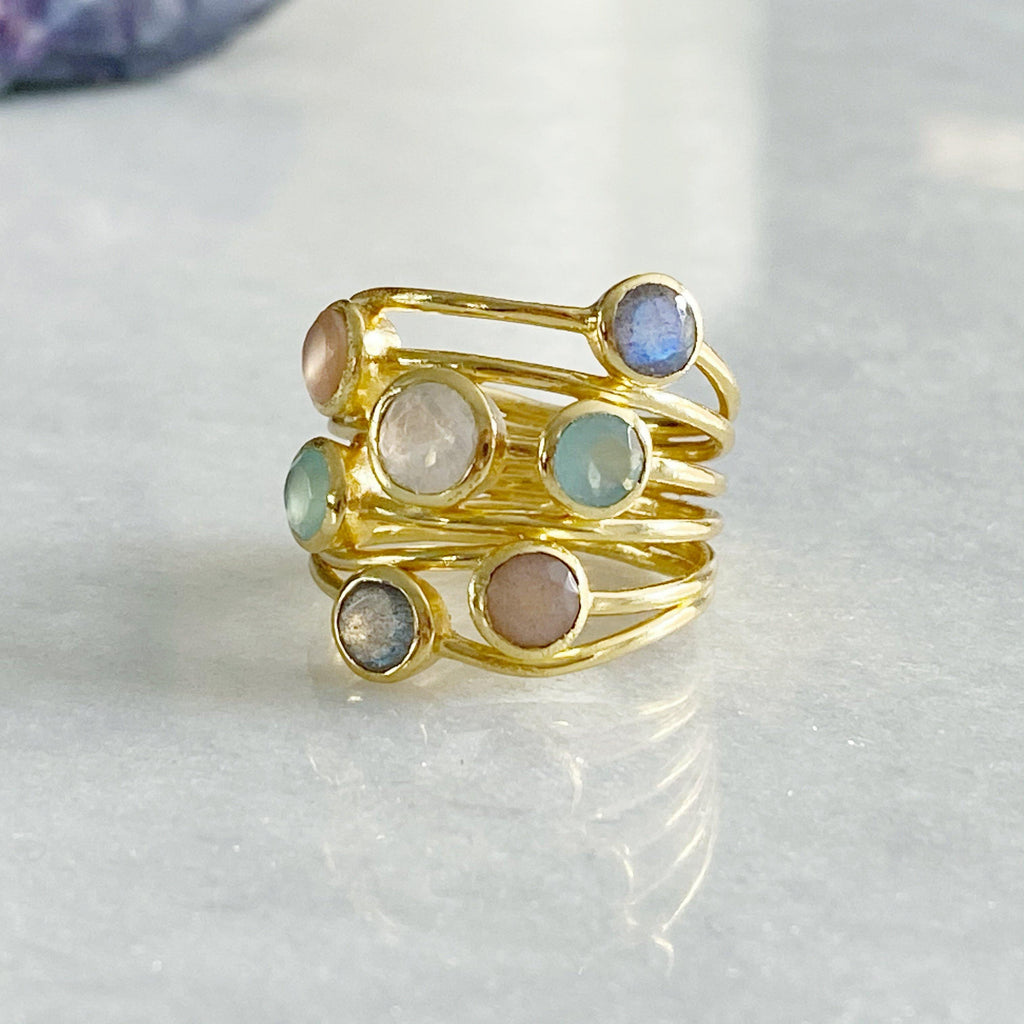 Iona Entwined Gemstone Ring - Earth and Elements Jewellery