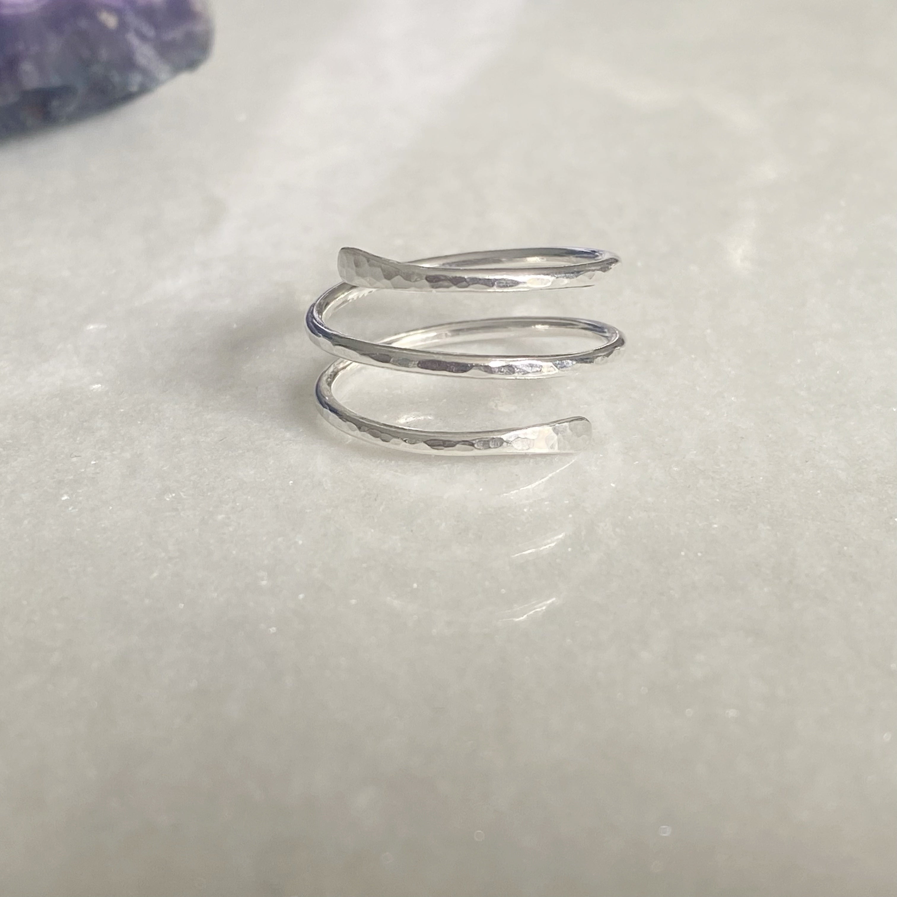Silver Coiled Rings Silver Coiled Crossover Ring | Sterling Silver Thumb Ring