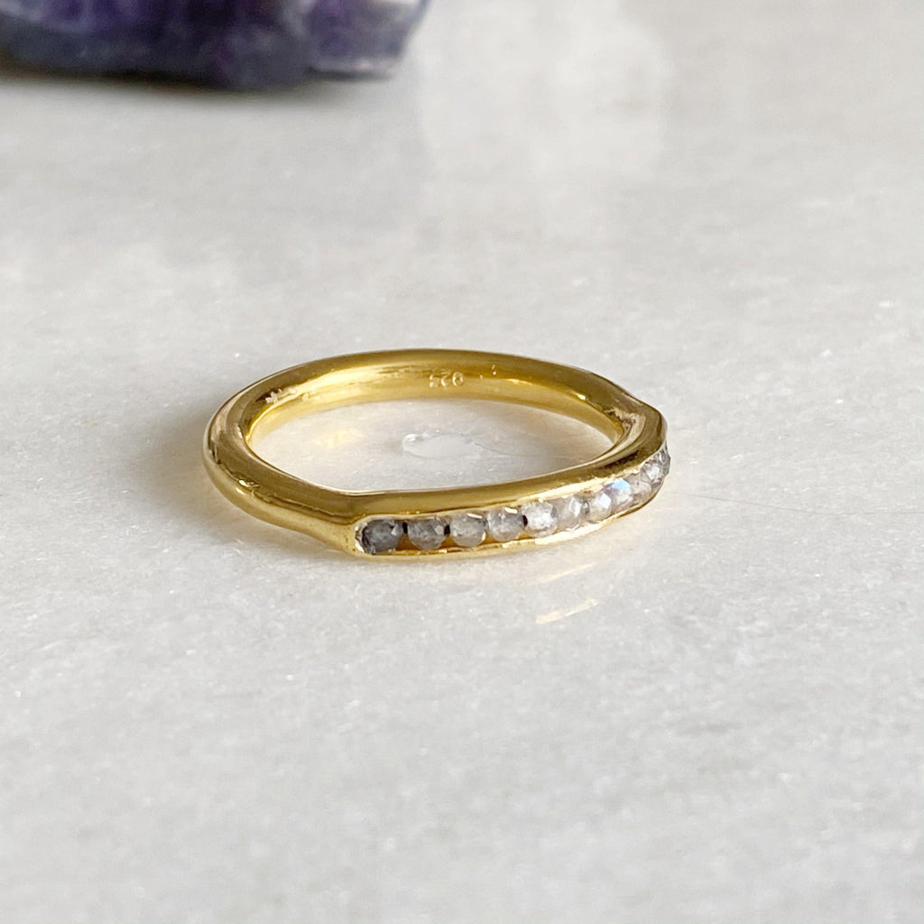 Gold Vermeil Labradorite Inset Ring -NEW - Earth and Elements Jewellery