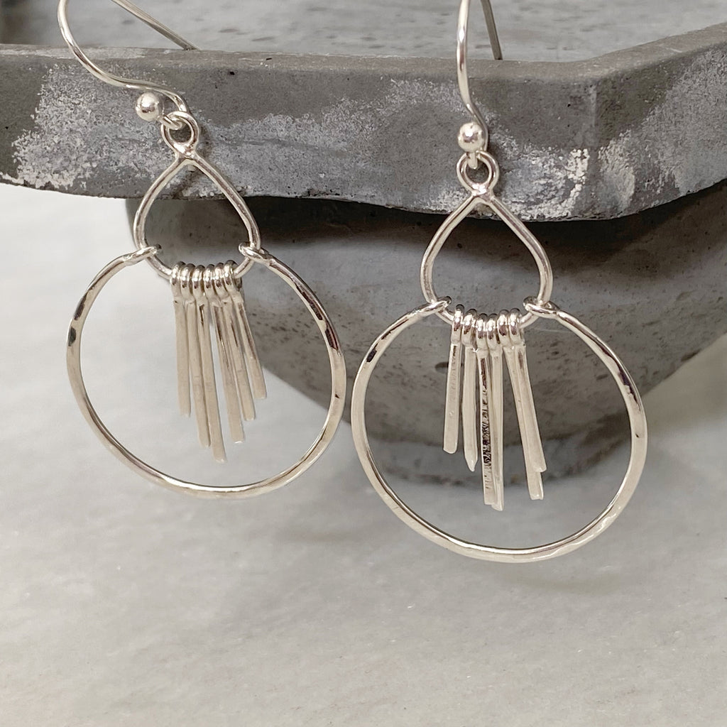 Waterfall Earrings  | Handmade sterling silver drop earrings
