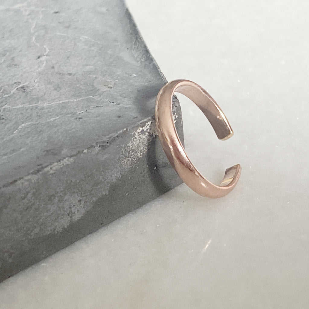 Smooth Rose Gold Toe Ring | Gold Filled jewellery UK