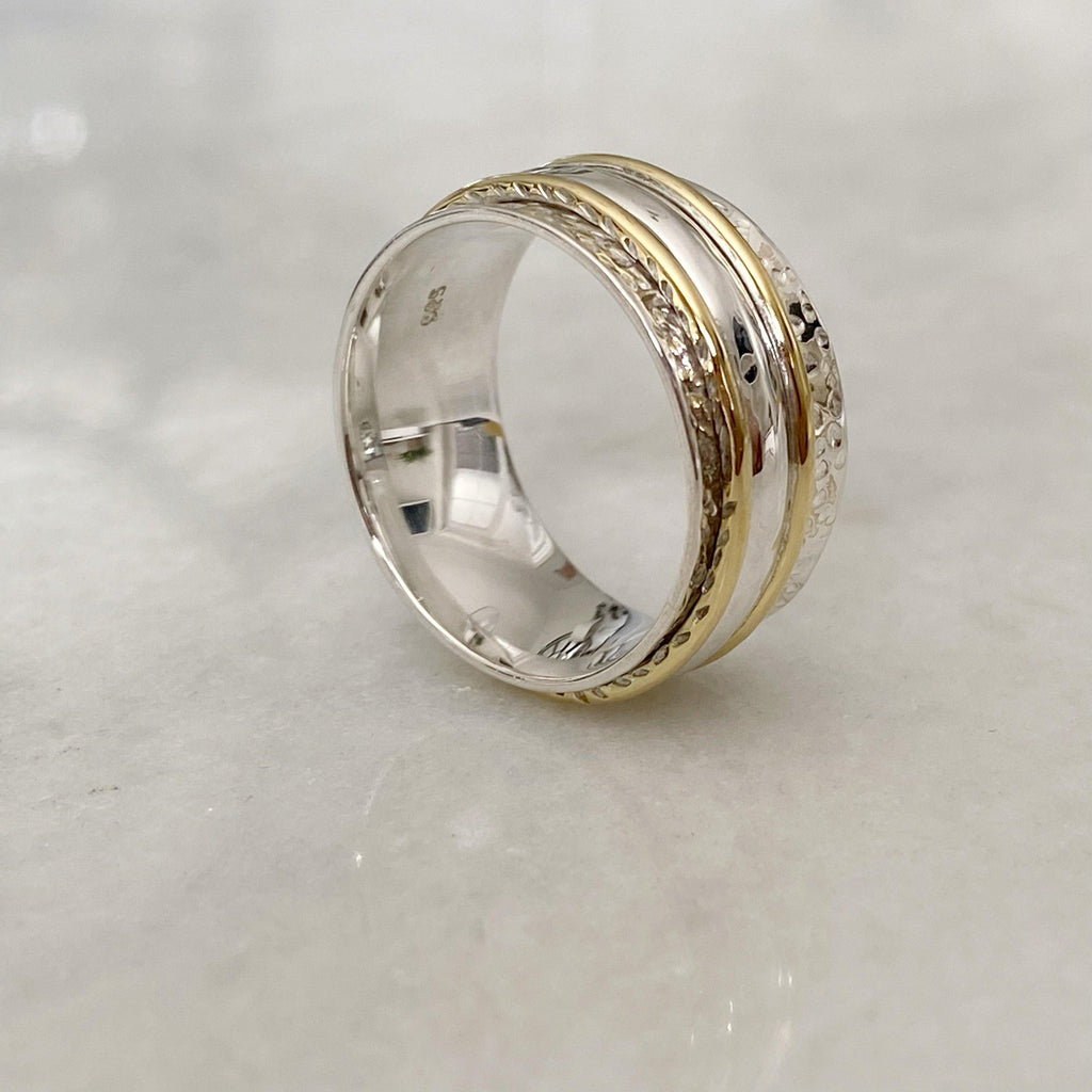 Lexi Hammered Silver Spinner Ring | Spinner Rings UK