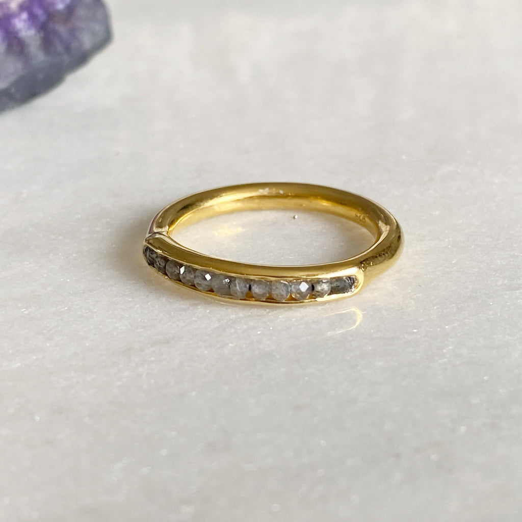 Gold Vermeil Labradorite Inset Ring -NEW - Earth and Elements Jewellery