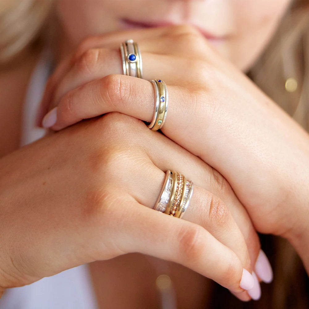 Gratitude Meditation Spinner Ring | Silver Spinner Rings