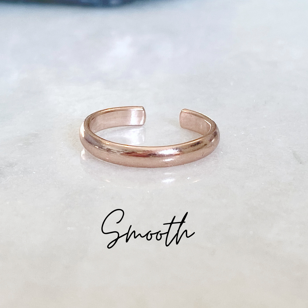 Solid rose gold toe ring discount