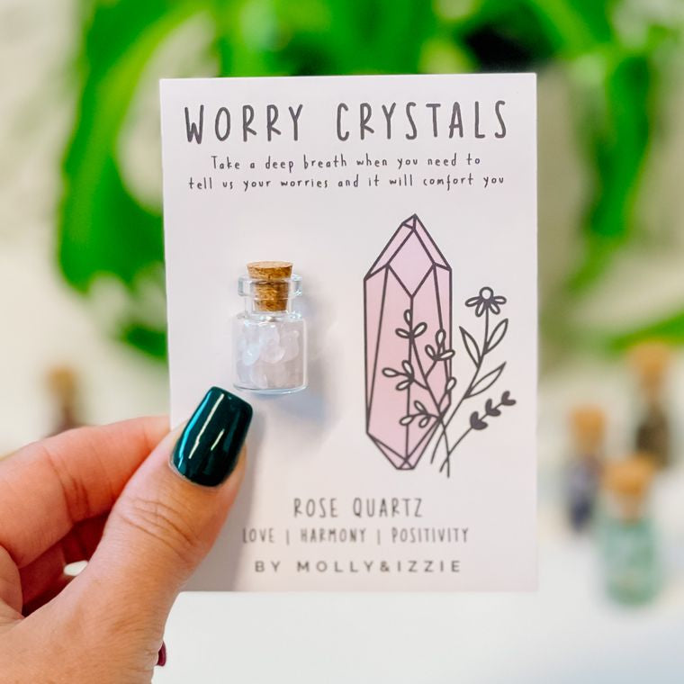 Rose Quartz Worry Crystals | Gemstone gift idea