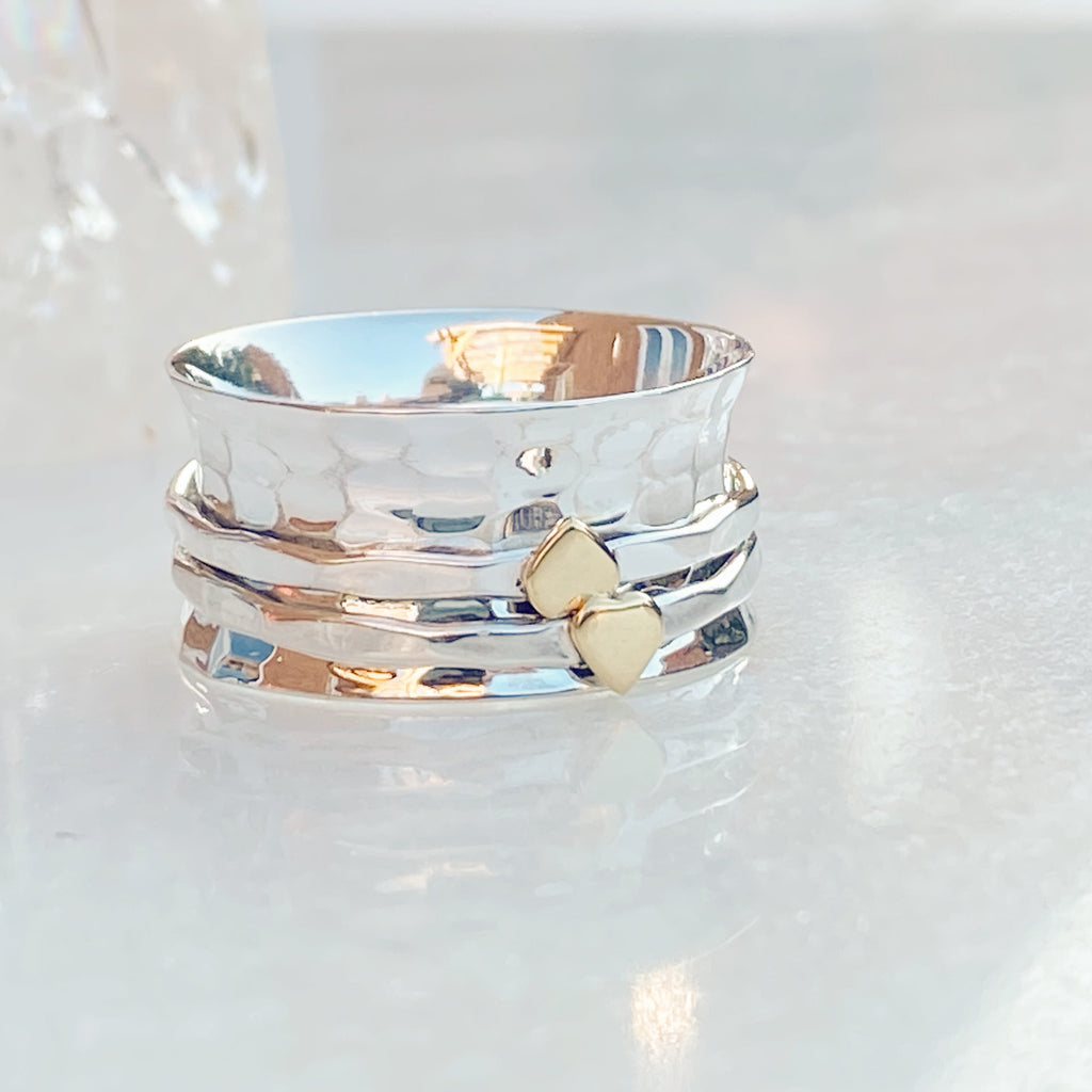 Love Heart Spinner Ring | Silver Spinner Rings UK