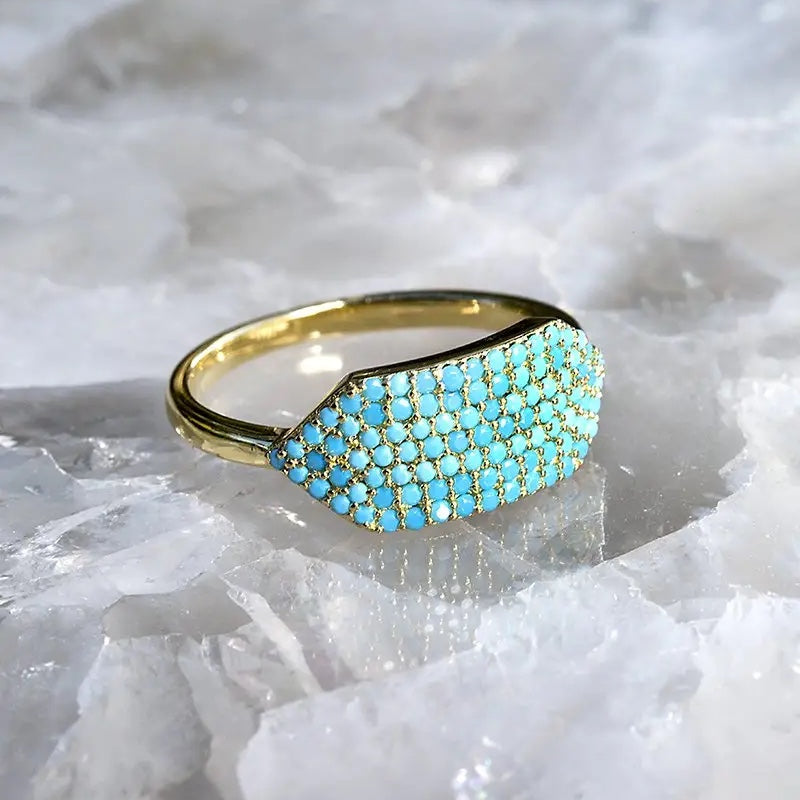 ID Turquoise Gold Vermeil Ring | Gemstone Rings uk