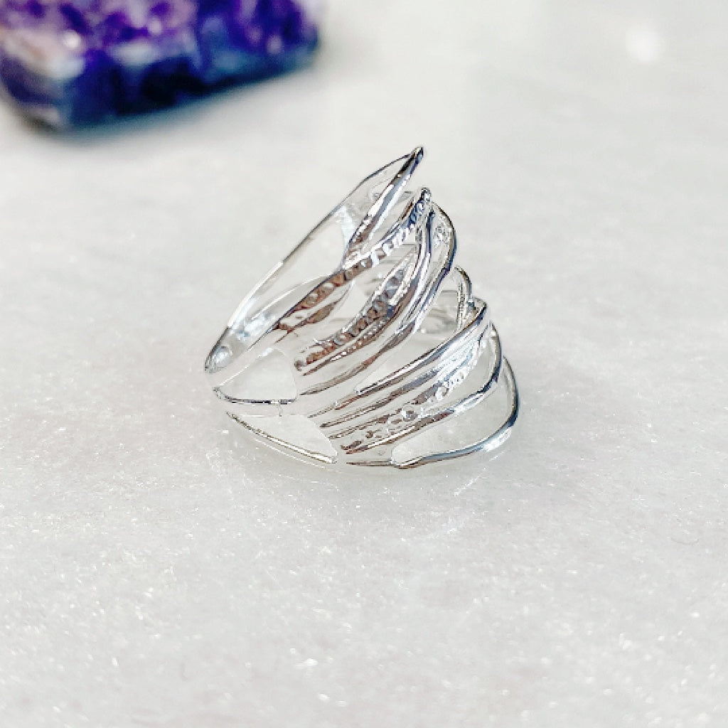 Silver Statement Freeform Ring | Handmade Sterling Silver Unique Rings