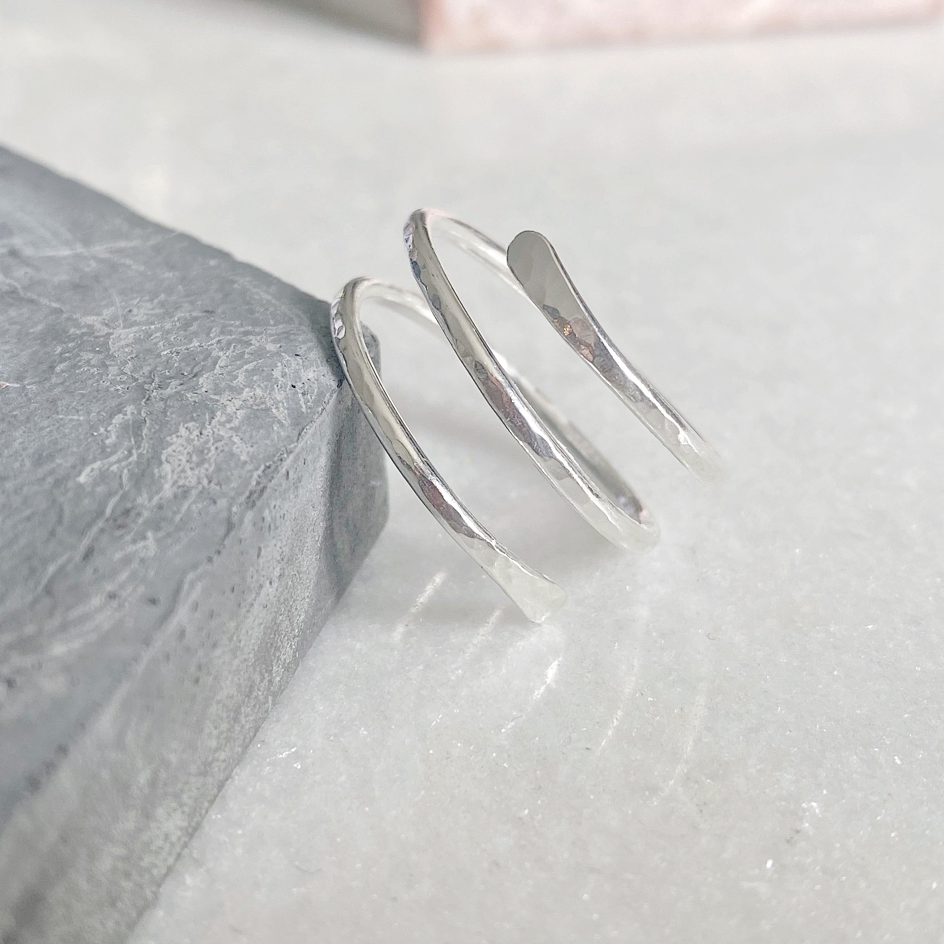Silver Coiled Rings Silver Coiled Crossover Ring | Sterling Silver Thumb Ring