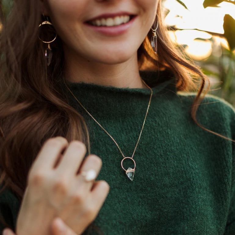 ALBATROSS NECKLACE - CRYSTAL QUARTZ  - GEMSTONE JEWELLERY