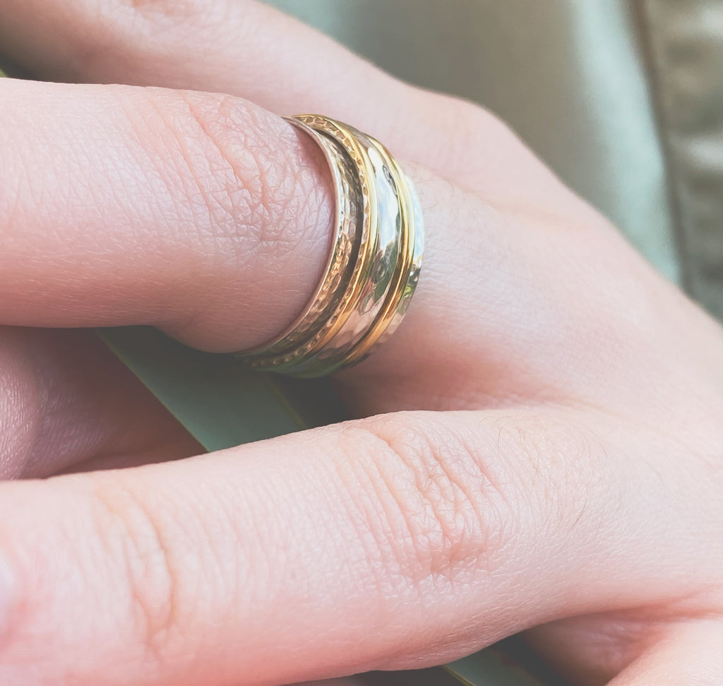 Lexi Hammered Silver Spinner Ring | Spinner Rings UK