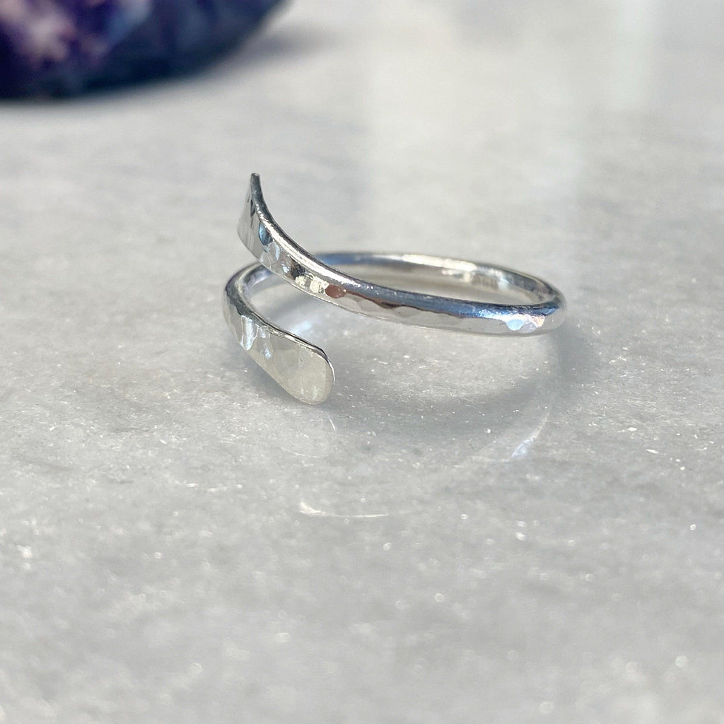 Ajustable Thumb Ring - Open Crossover Sterling Silver Thumb Ring