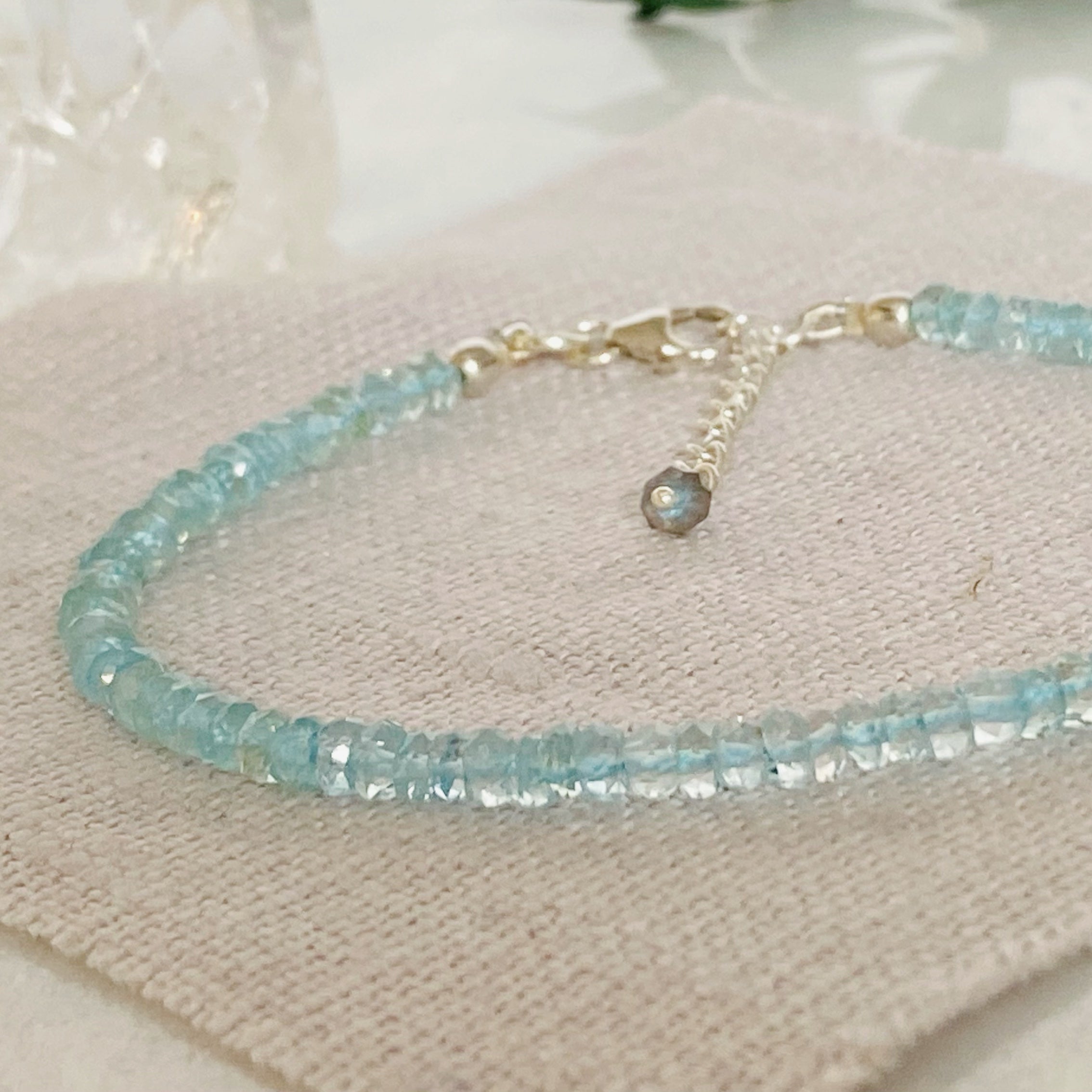 March Sterling Silver & Aquamarine Bracelet 30th, 40th, 50th, 60th, 70th or  80th Birthday Bracelet FREE Personalised Message Card - Etsy UK