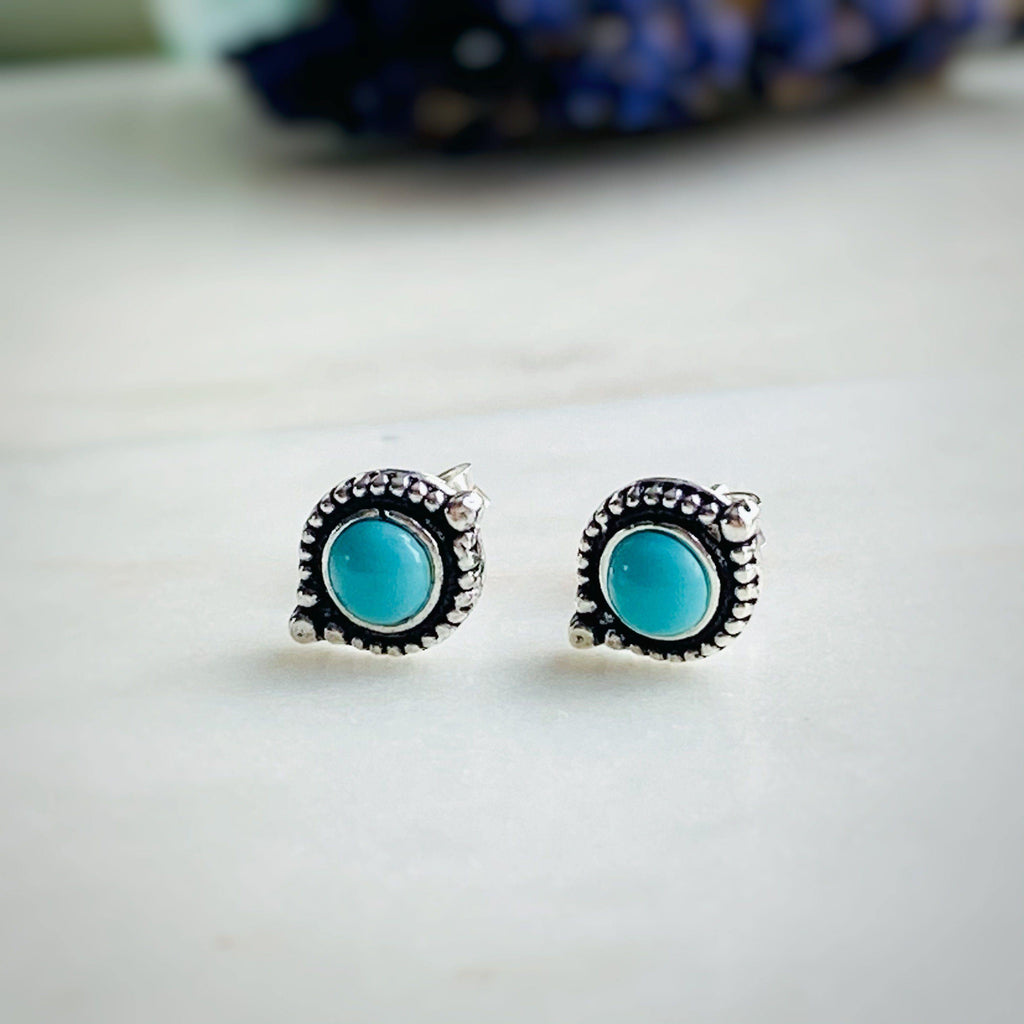 Bali Inspired Turquoise Stud Earrings