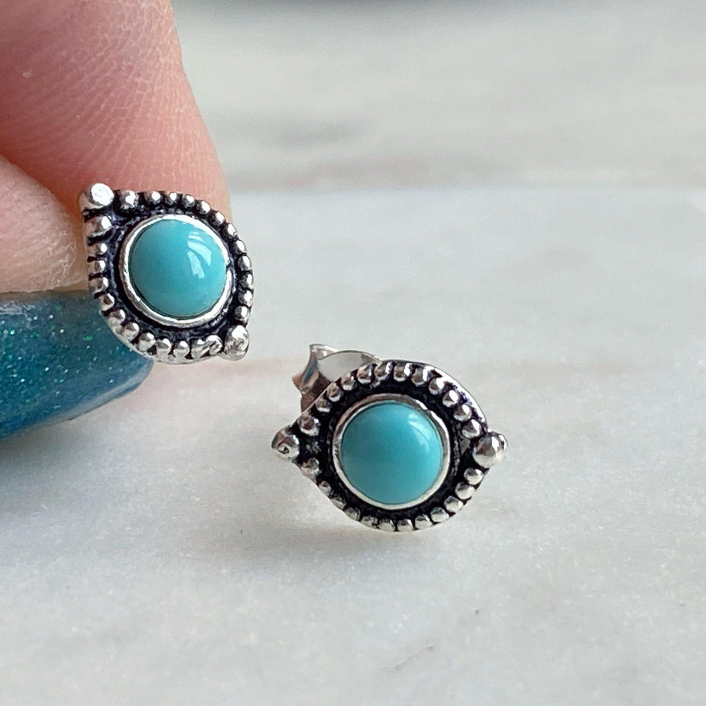 Bali Inspired Turquoise Stud Earrings