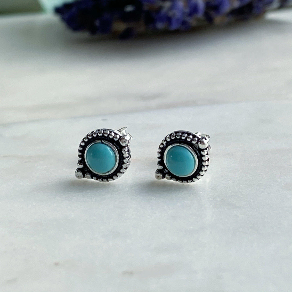 Bali Inspired Turquoise Stud Earrings