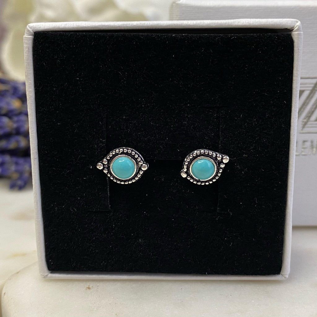 Bali Inspired Turquoise Stud Earrings