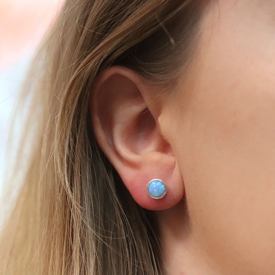 Fiona blue outlet opal earrings