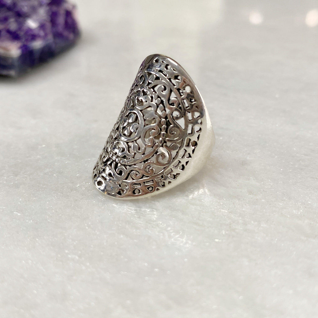 Boho Swirl Silver Ring