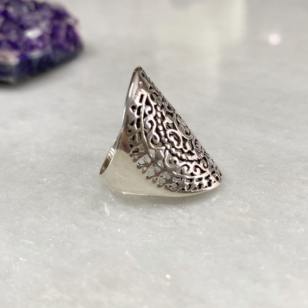 Boho Swirl Silver Ring