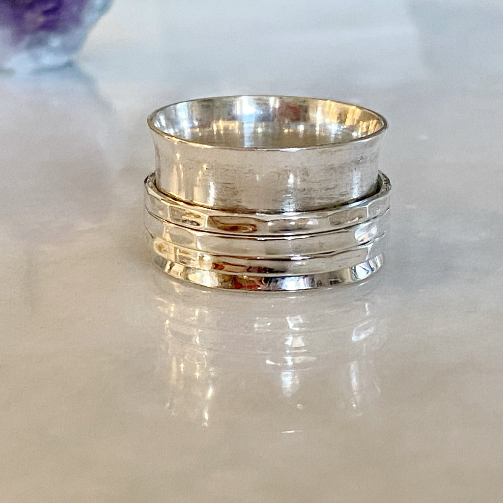 Artisan Chunky Silver Spinner Ring | Spinning Rings UK