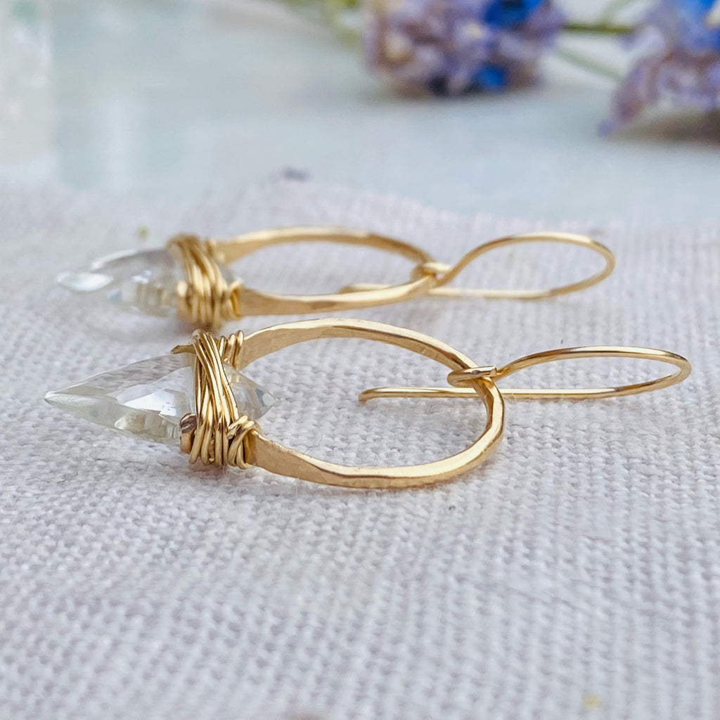 ALBATROSS EARRINGS - CRYSTAL QUARTZ | Silver Crystal Earrings