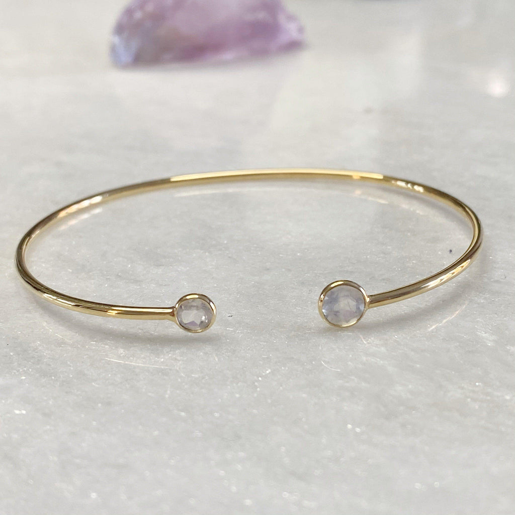 Dainty 14K Gold Vermeil Moonstone Bracelet