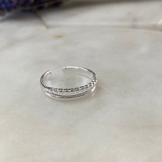 Double Layered Sterling Silver Toe Ring