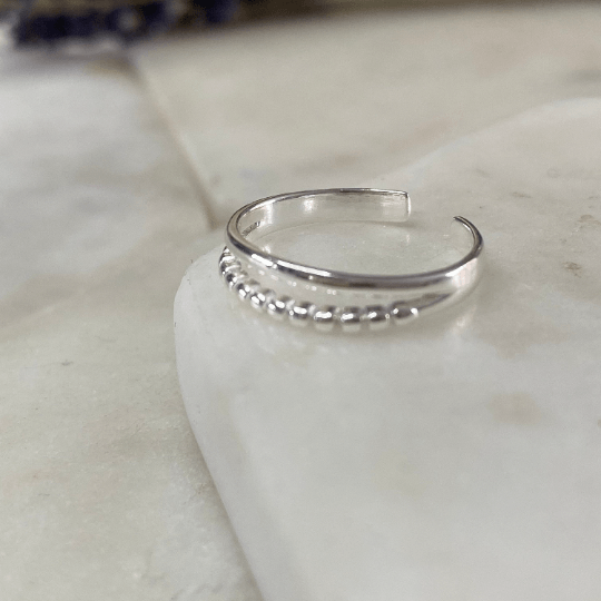 Double Layered Sterling Silver Toe Ring