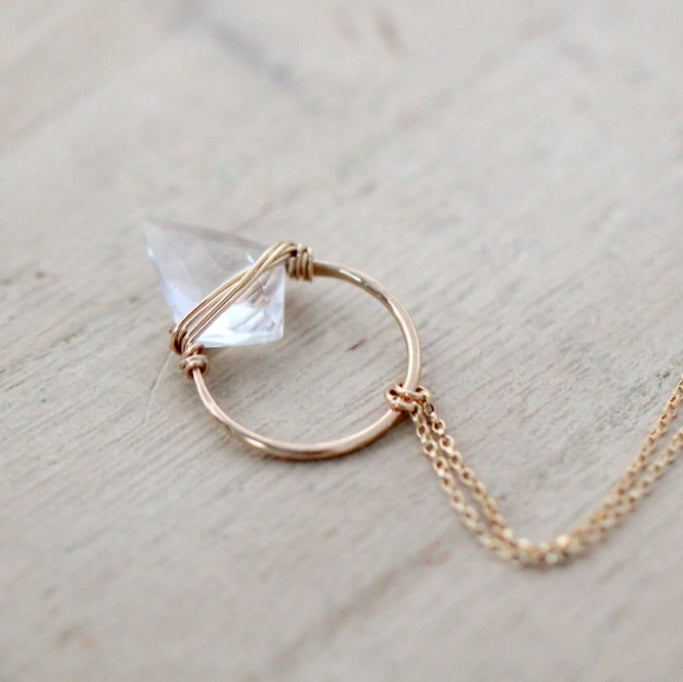 ALBATROSS NECKLACE - CRYSTAL QUARTZ  - GEMSTONE JEWELLERY