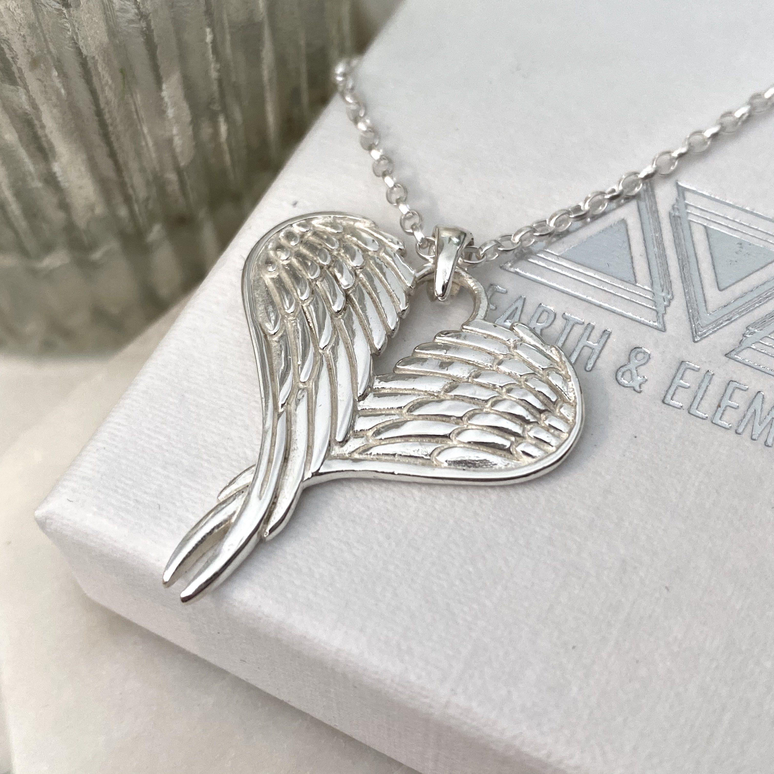 Silver sales wing necklace