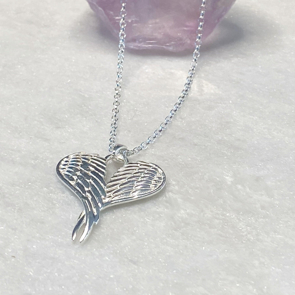 Folded Wings Silver Necklace