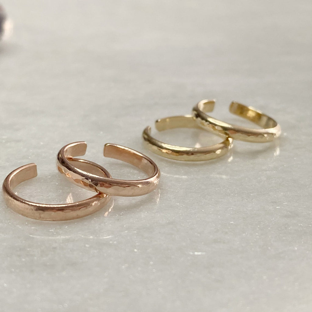 Hammered Gold Toe Ring | Gold Toe Rings | Handmade Toe rings