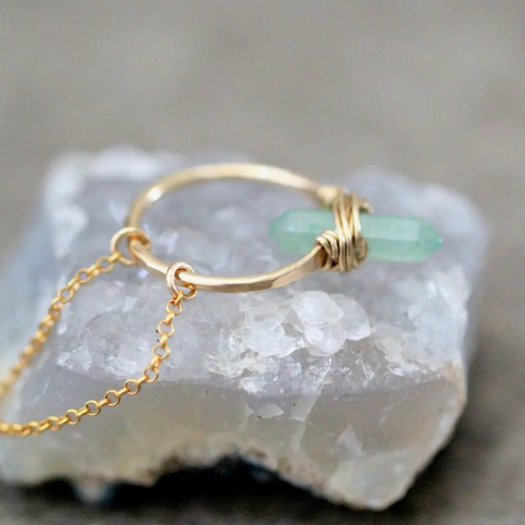 Gold Crest Necklace - Aventurine | Gold Filled Crystal Jewellery