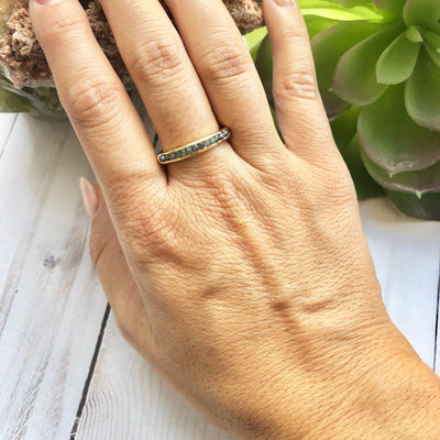 Gold Vermeil Labradorite Inset Ring -NEW - Earth and Elements Jewellery