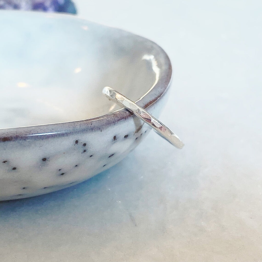 Dainty Hammered Silver Toe Ring  | Sterling Silver Toe Rings
