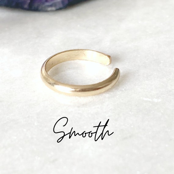 Hammered Gold Toe Ring Gold Toe Rings Handmade Toe rings