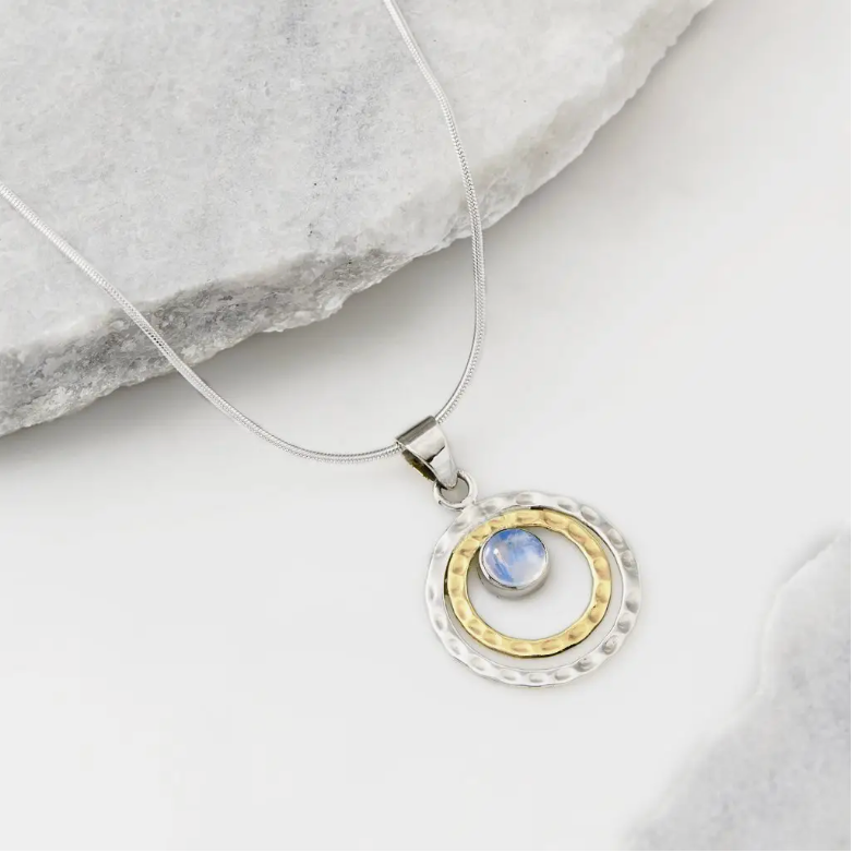 Infinity Universe Necklace - Moonstone - Silver gemstone jewellery