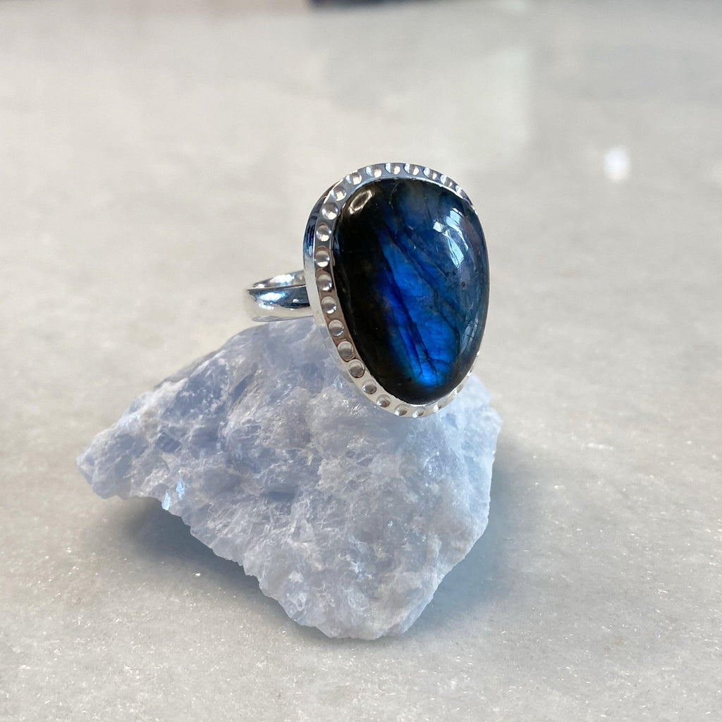 Labradorite Aurora Silver Ring -NEW