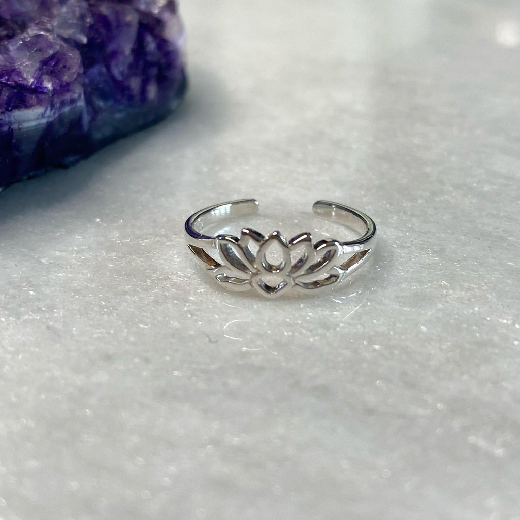 Lotus Flower Silver Toe Ring