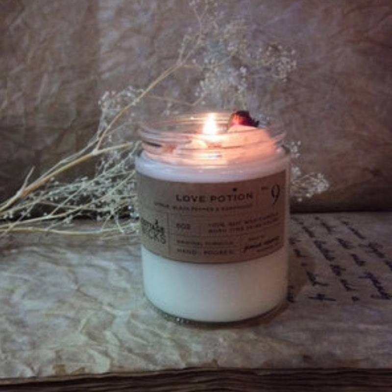 Love Potion Hand Poured Crystal Candle