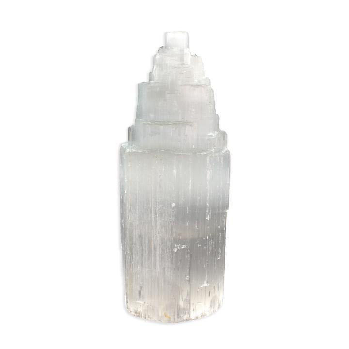 Natural Crystal Selenite Tower Lamp