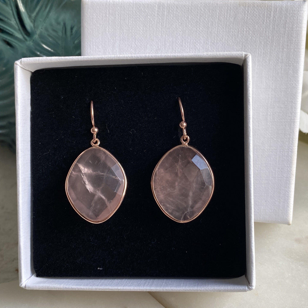 Rosie -  14K Rose Gold Vermeil Drop Earrings